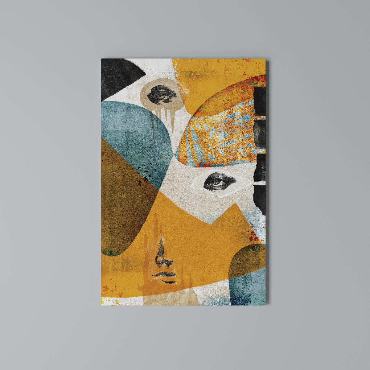 ABSTRACT FACES Vertical Canvas Print