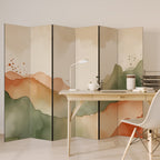 WATERCOLOUR PEAKS 6-Panel Room Divider