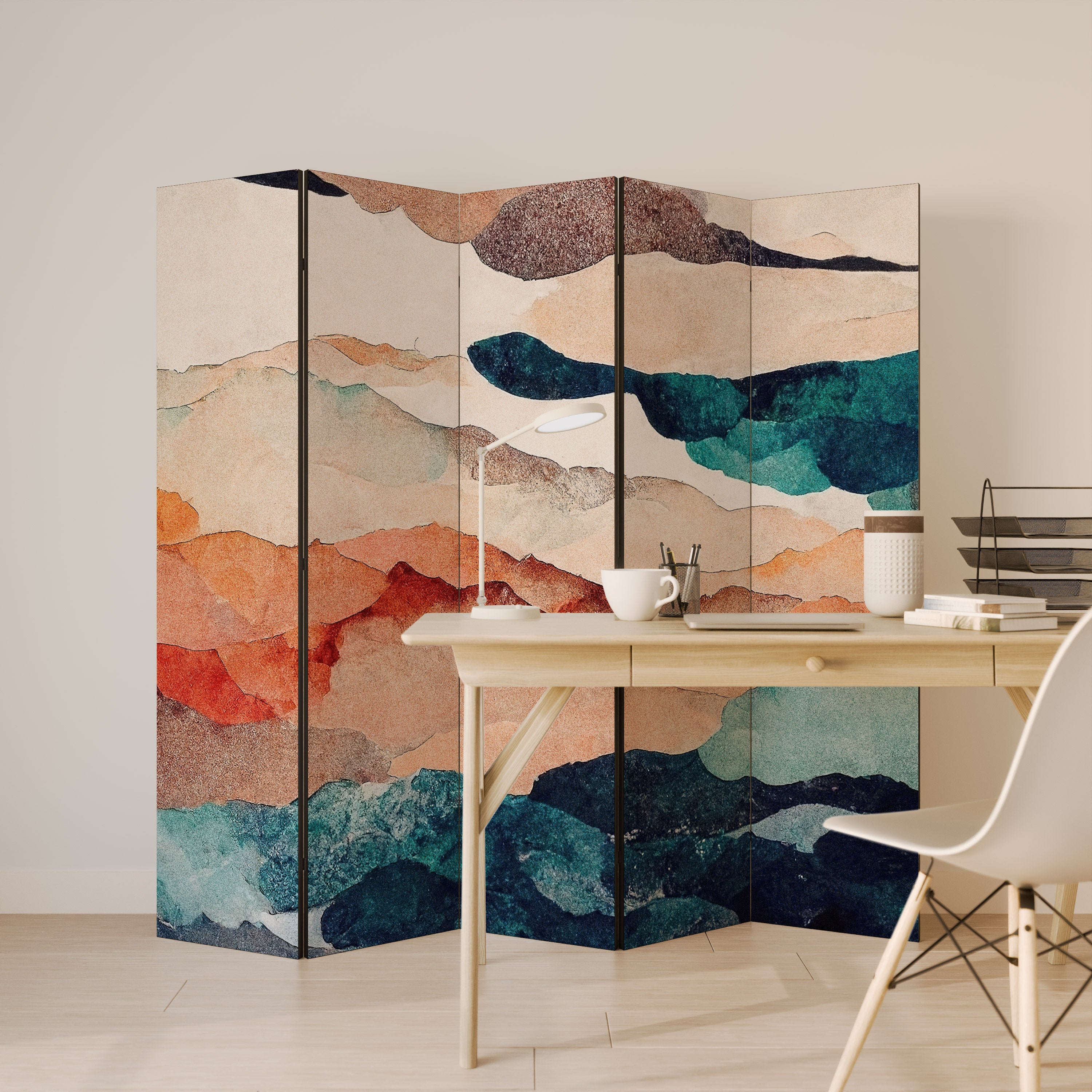 ABSTRACT LANDSCAPE 5-Panel Room Divider