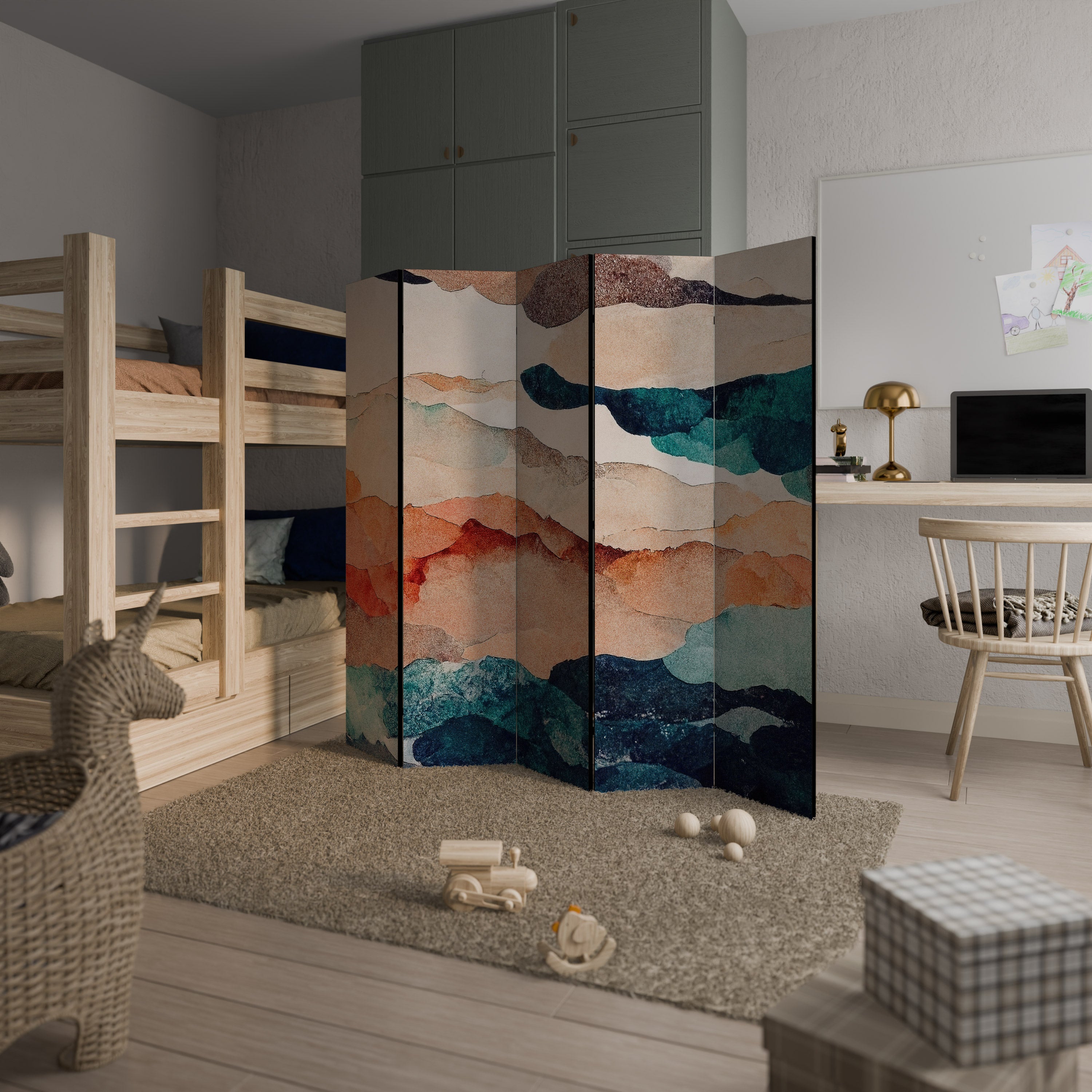 ABSTRACT LANDSCAPE 5-Panel Room Divider