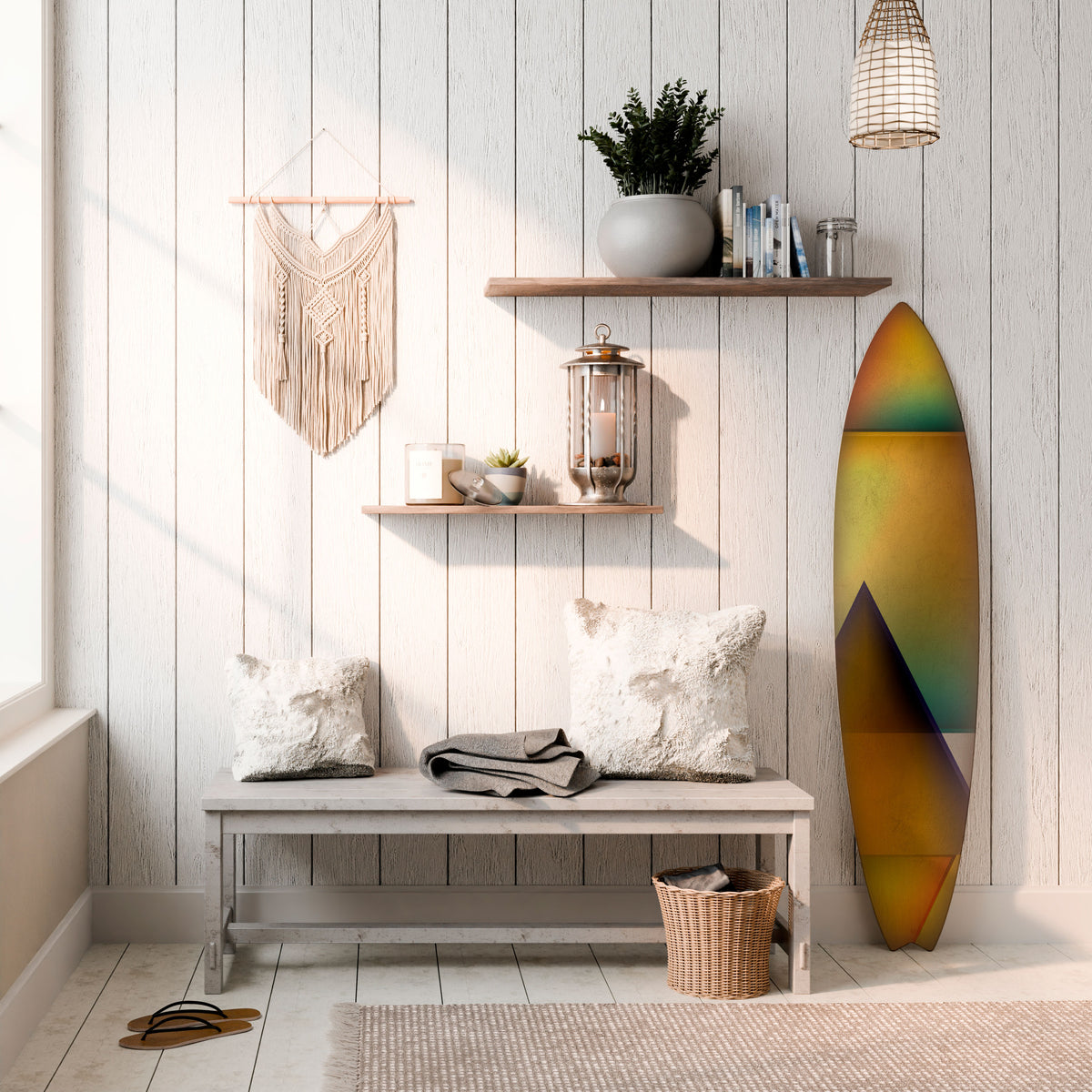 PIERCING SHARPNESS Dekorativní panel ve tvaru surfu