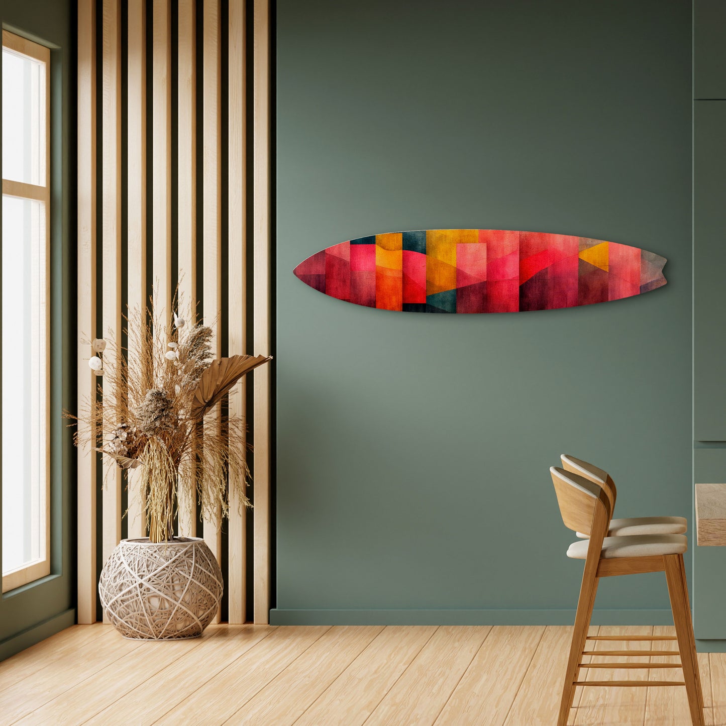 COLORFUL SOUNDS Dekorativní panel ve tvaru surfu