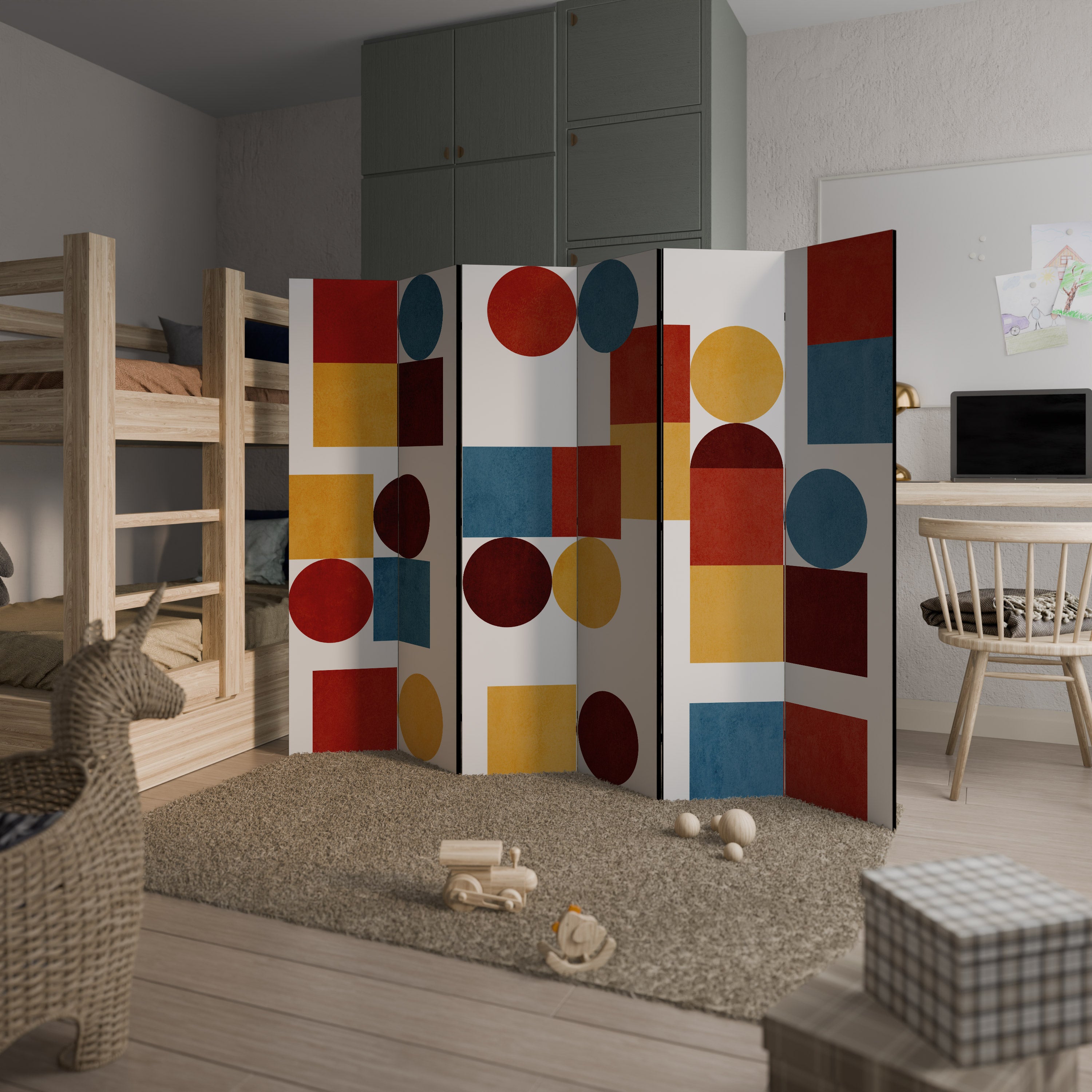 GEOMETRIC PUZZLE 6-Panel Room Divider