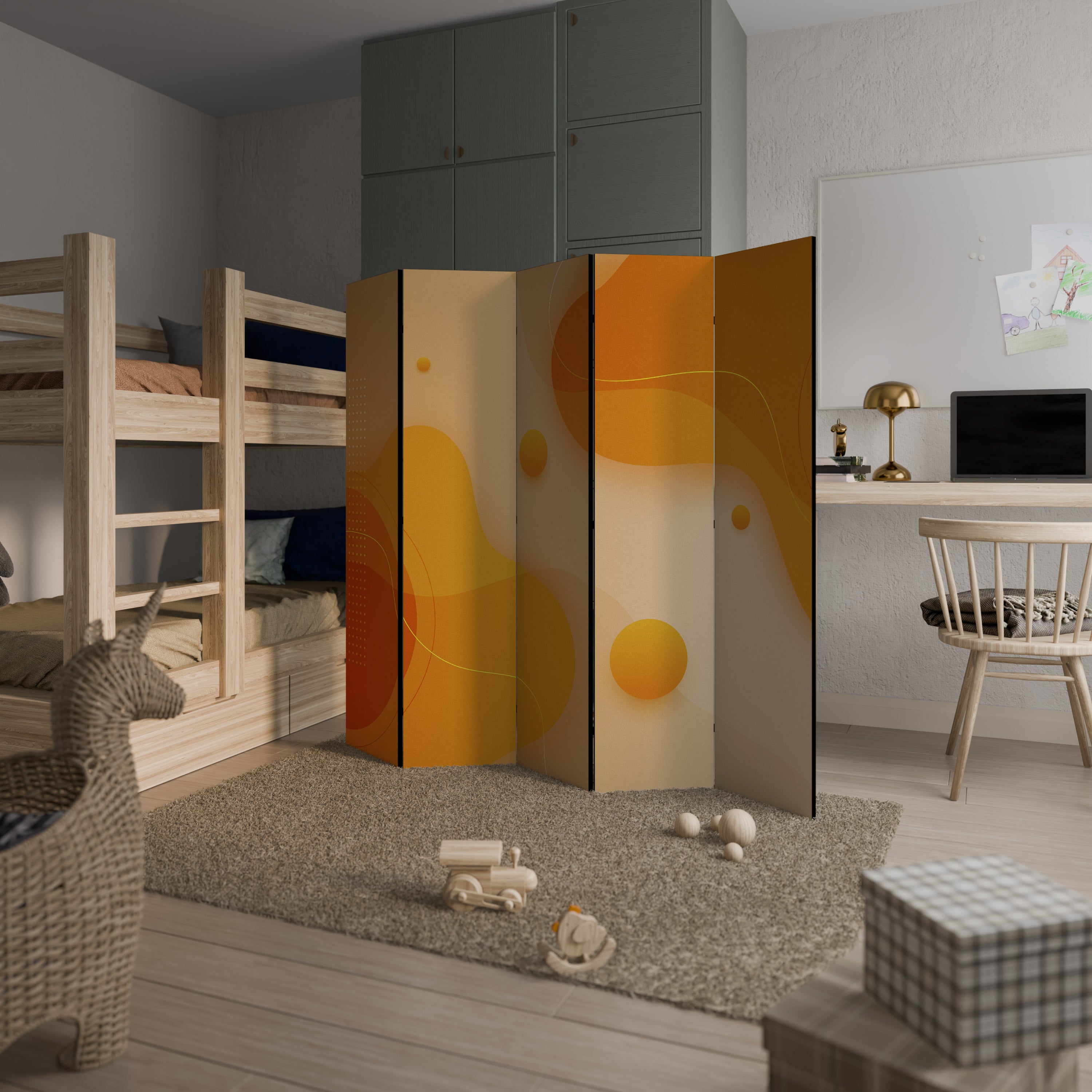 ORANGE ARRANGEMENT 5dílný paraván