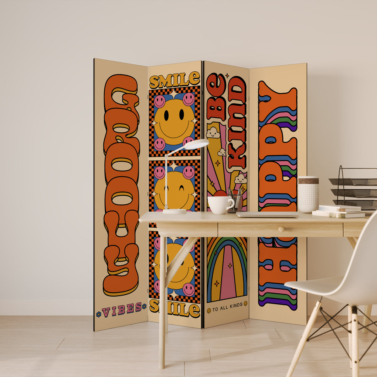GROOVY POSTERS 4dílný paraván