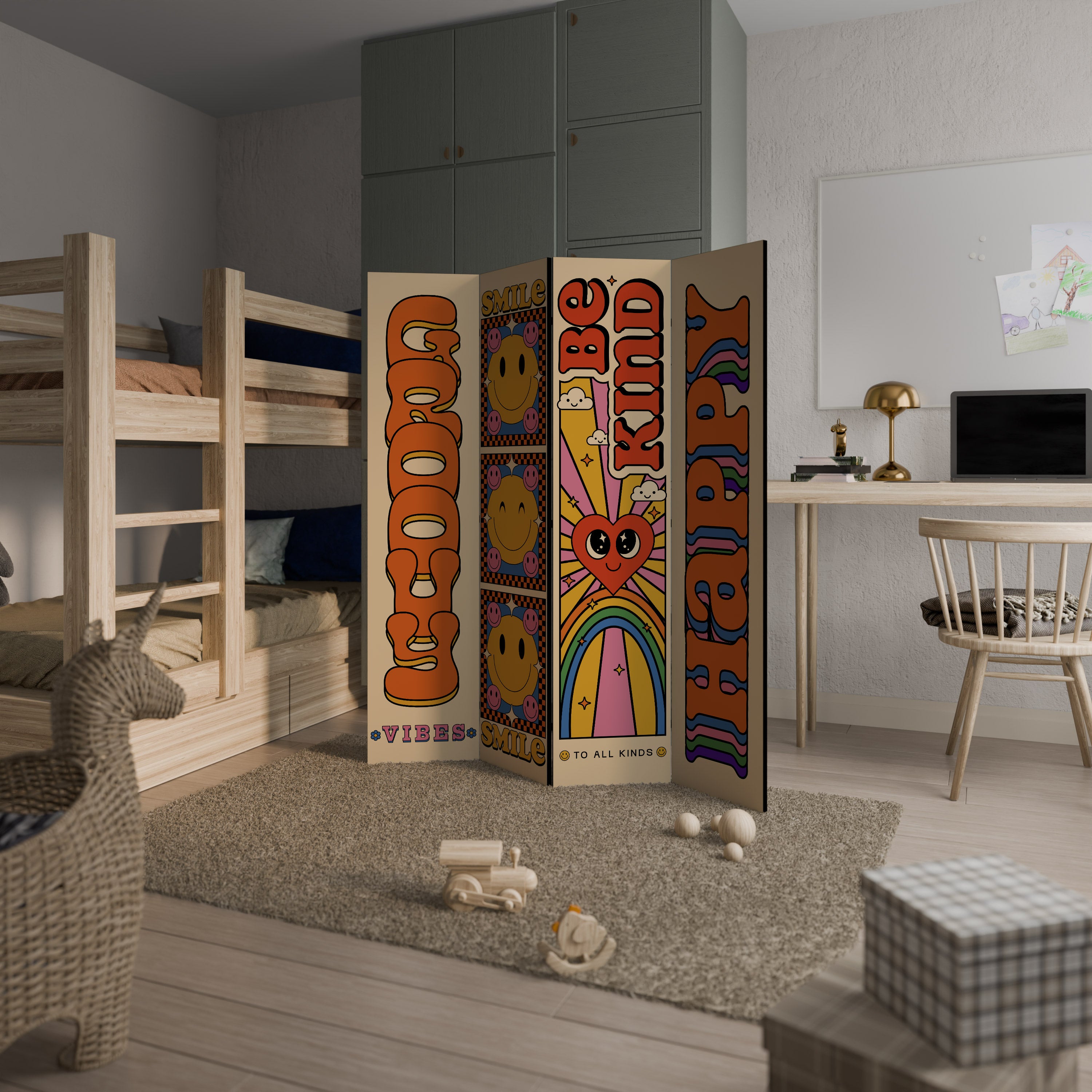 GROOVY POSTERS 4dílný paraván