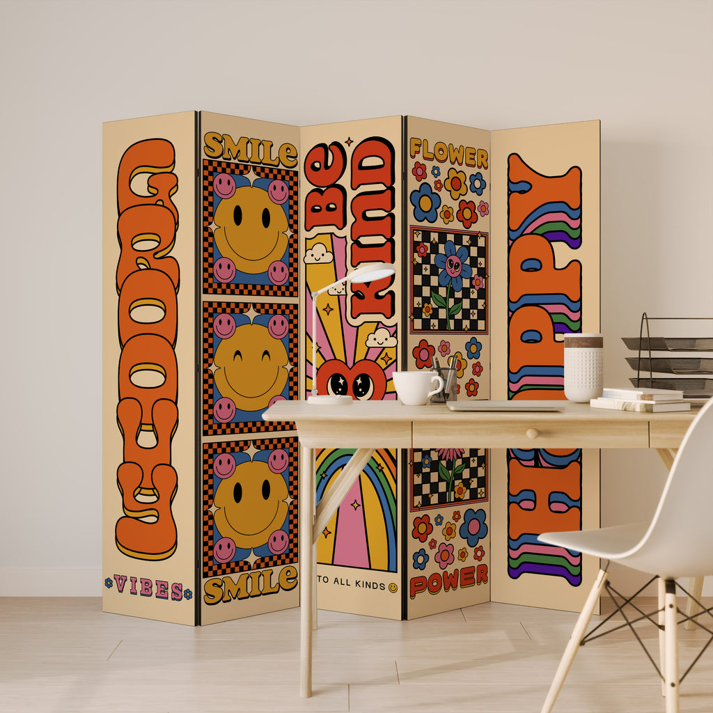 GROOVY POSTERS 5dílný paraván