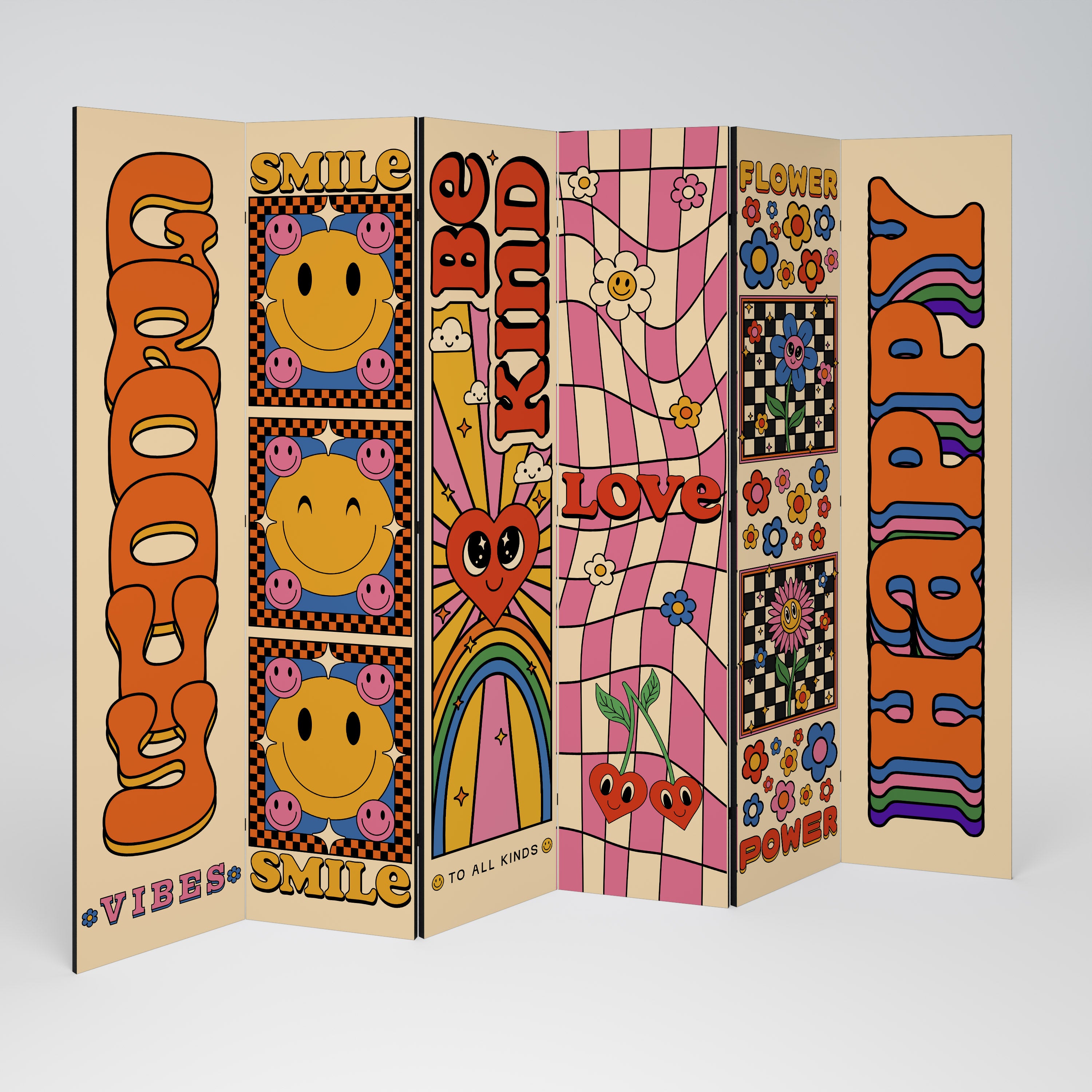 GROOVY POSTERS 6-Panel Room Divider