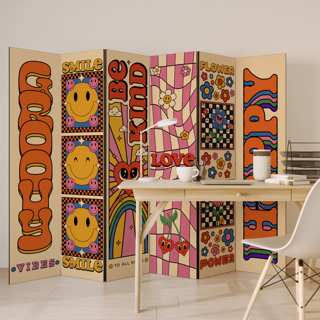 GROOVY POSTERS 6-Panel Room Divider