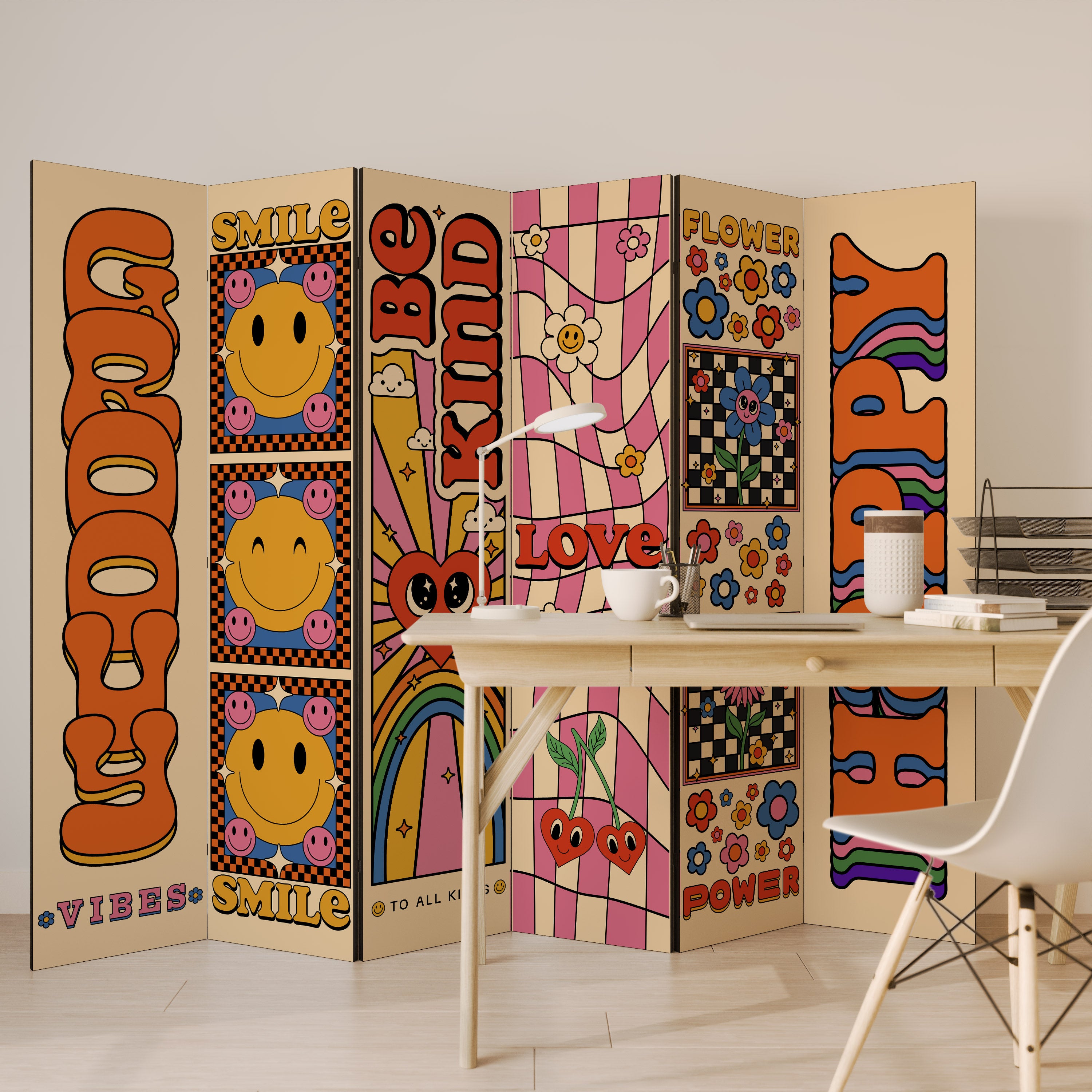 GROOVY POSTERS 6-Panel Room Divider