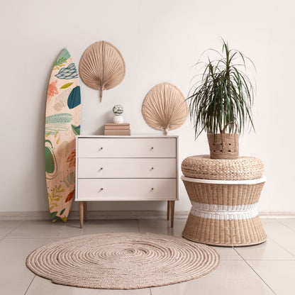 BOTANICAL HURRICANE Dekorativní panel ve tvaru surfu