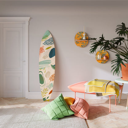 BOTANICAL HURRICANE Dekorativní panel ve tvaru surfu