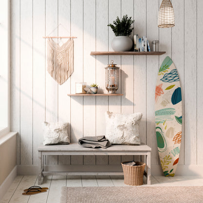 BOTANICAL HURRICANE Dekorativní panel ve tvaru surfu
