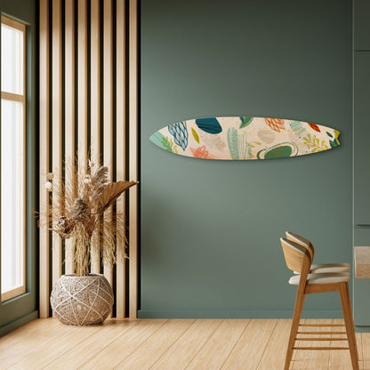 BOTANICAL HURRICANE Dekorativní panel ve tvaru surfu