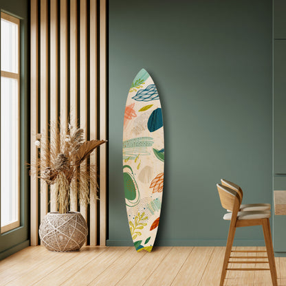 BOTANICAL HURRICANE Dekorativní panel ve tvaru surfu