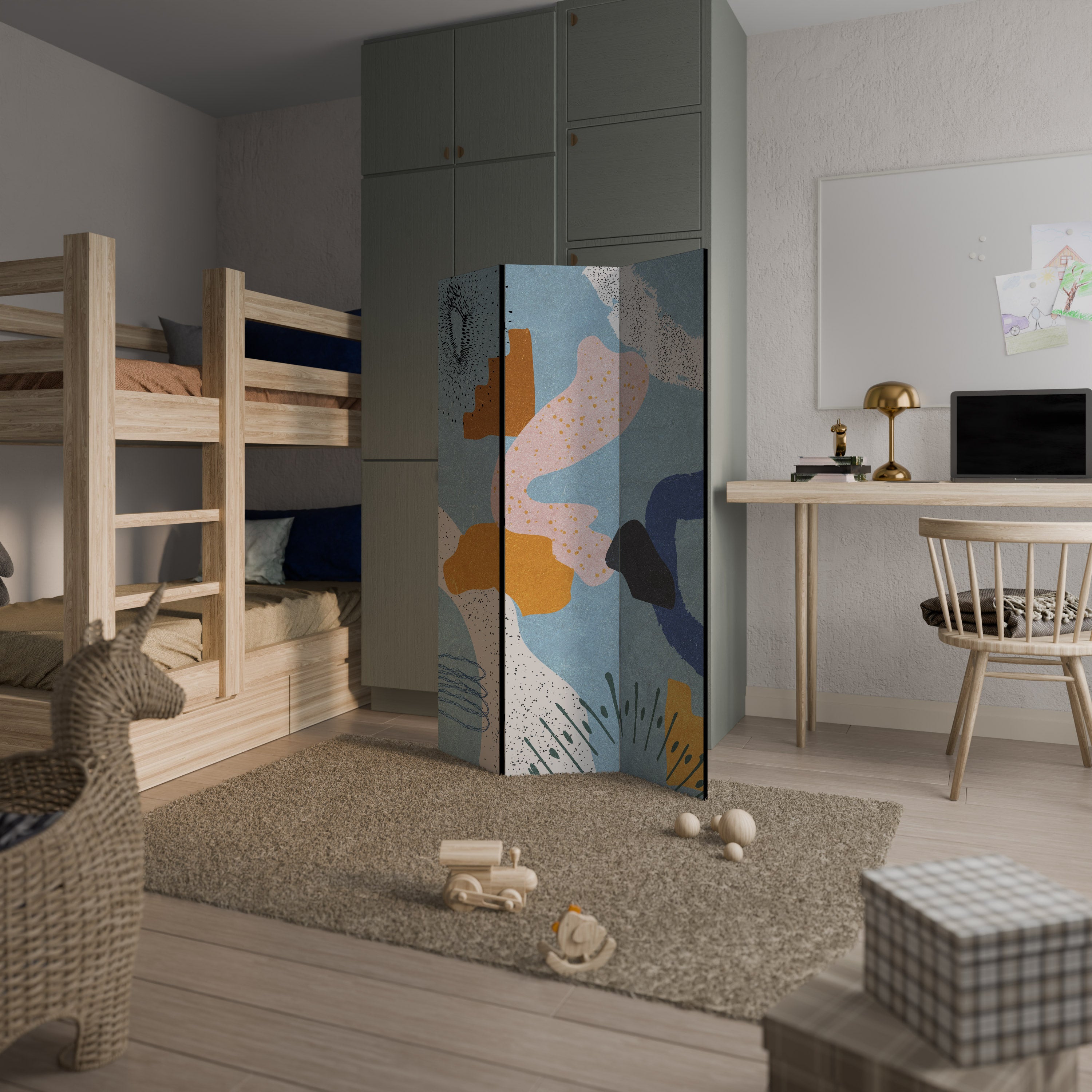 DREAMY SWIRLS 3-Panel Room Divider