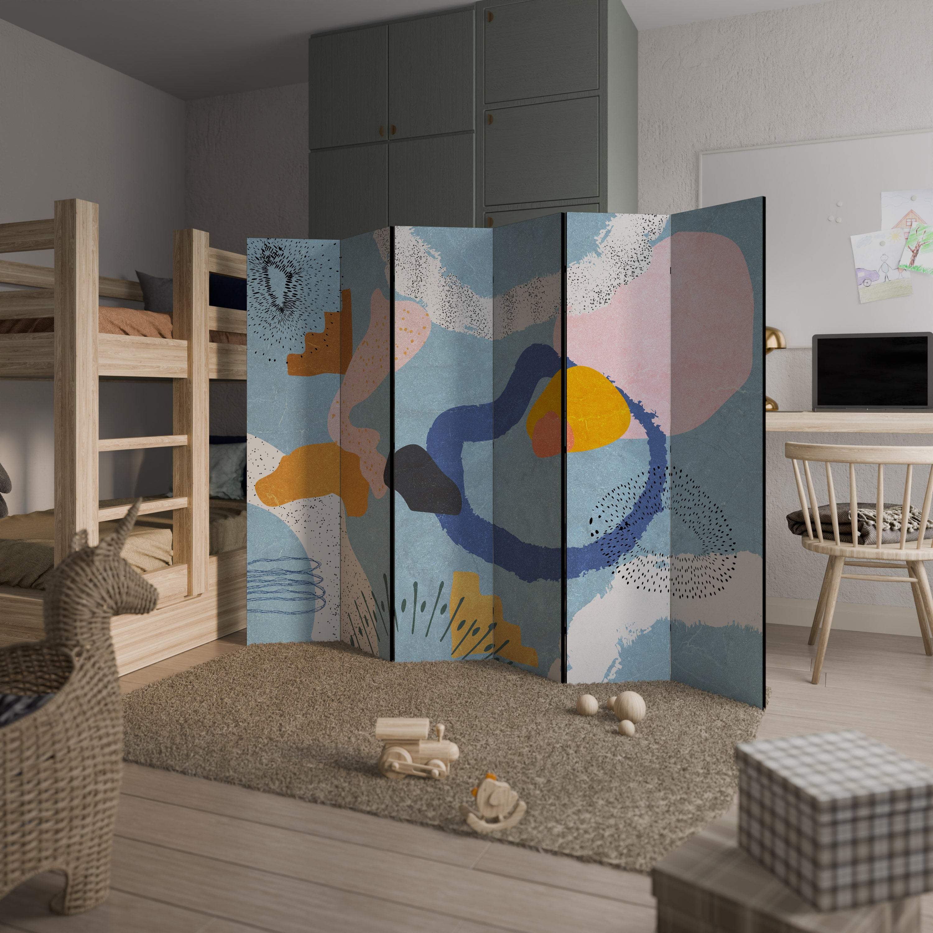 DREAMY SWIRLS 6-Panel Room Divider