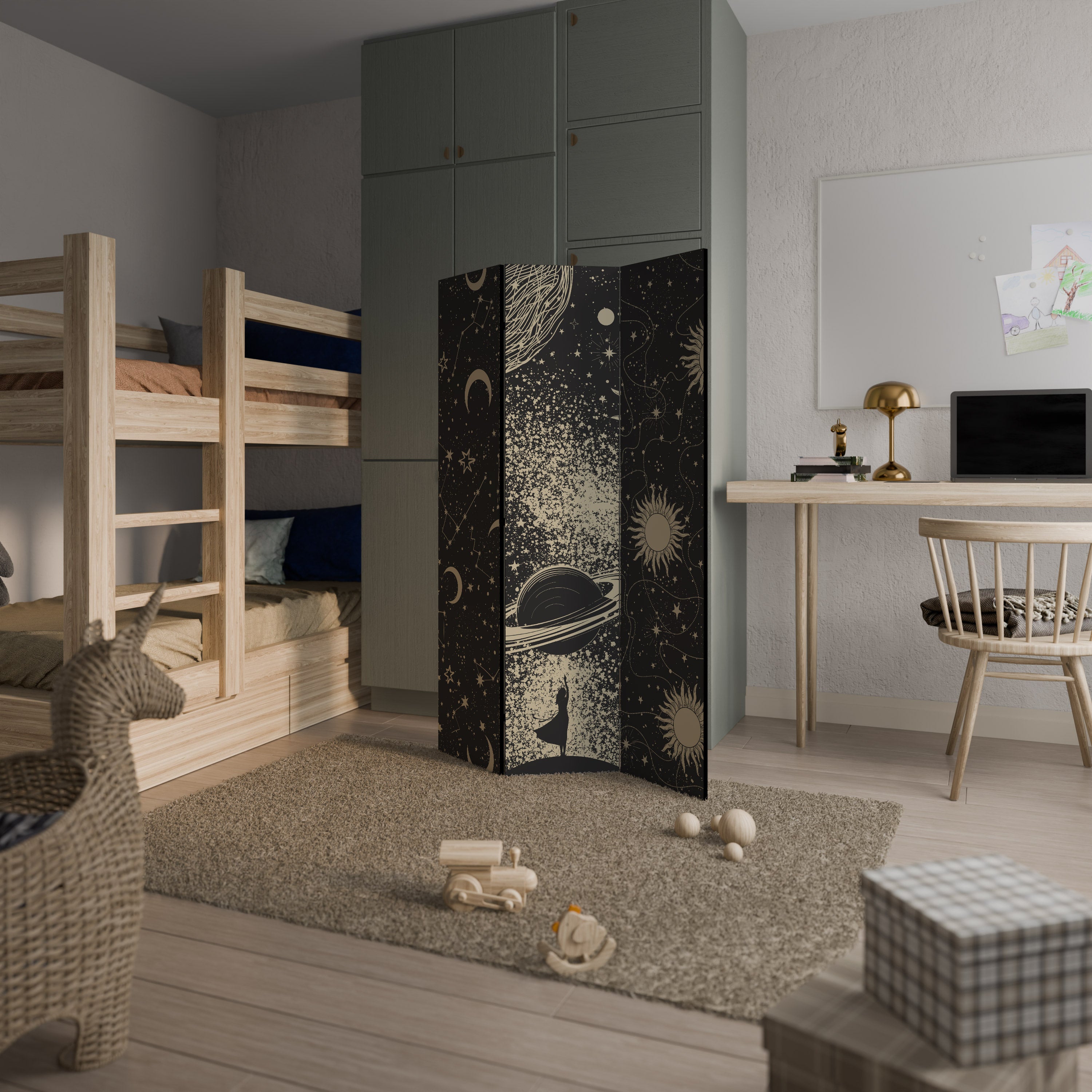 BRILLIANT UNIVERSE 3-Panel Room Divider