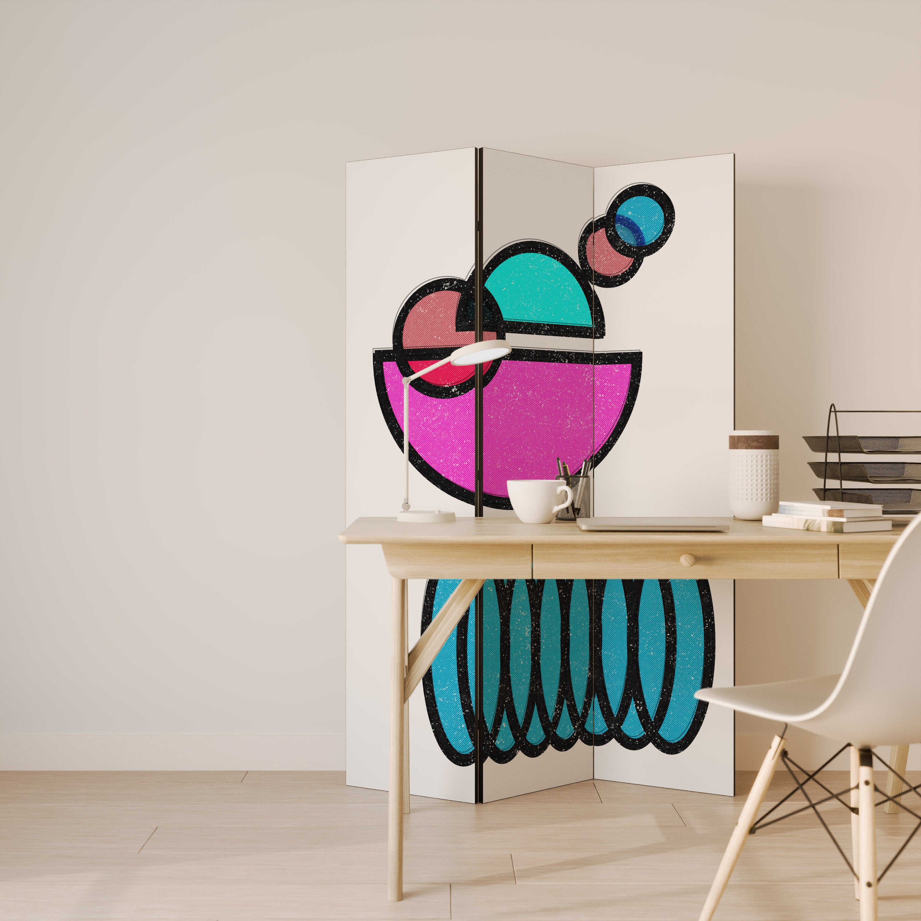 GEOMETRIC RHAPSODY 3-Panel Room Divider