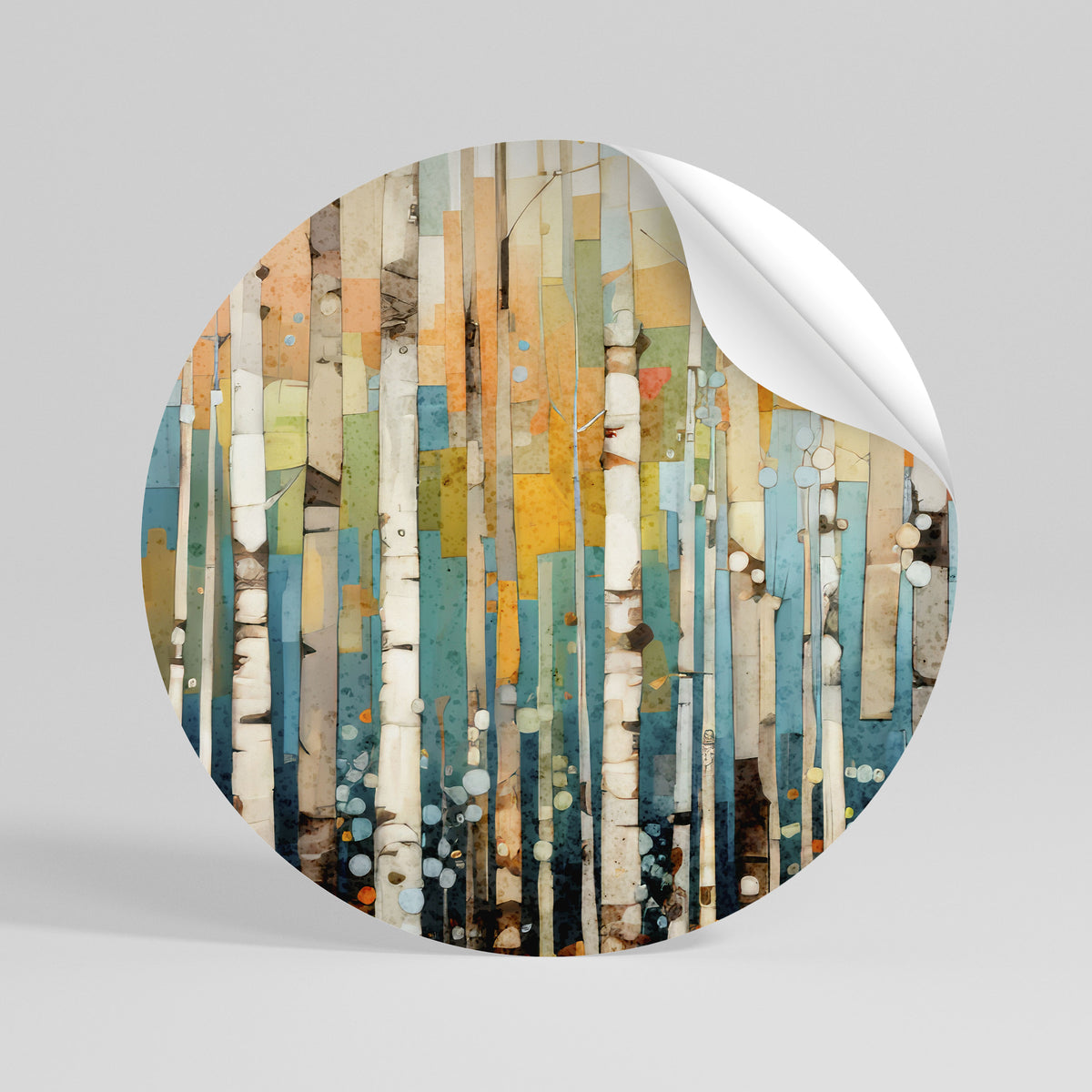 BIRCH KALEIDOSCOPE Kulatá samolepka