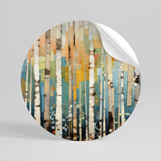 BIRCH KALEIDOSCOPE Kulatá samolepka