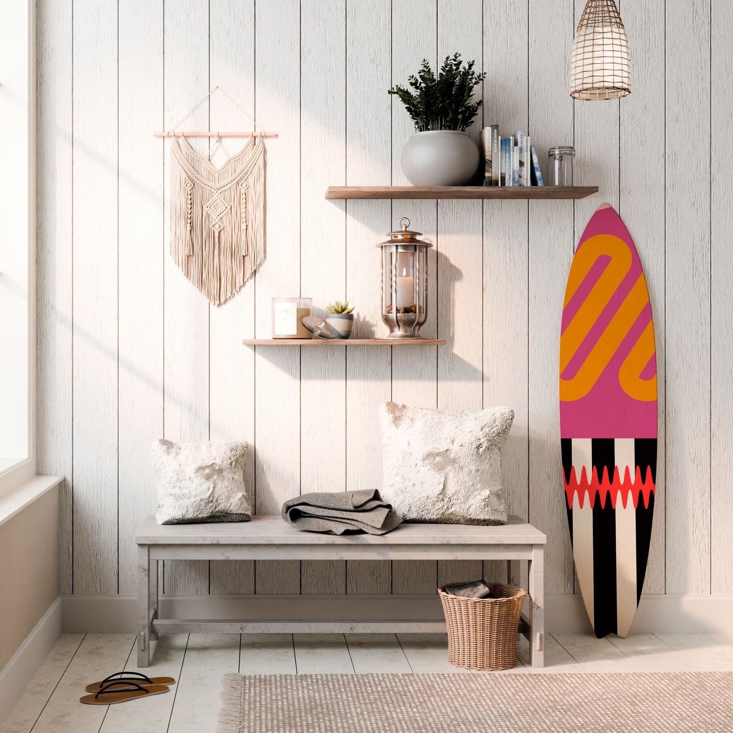 VIVID ART Dekorativní panel ve tvaru surfu