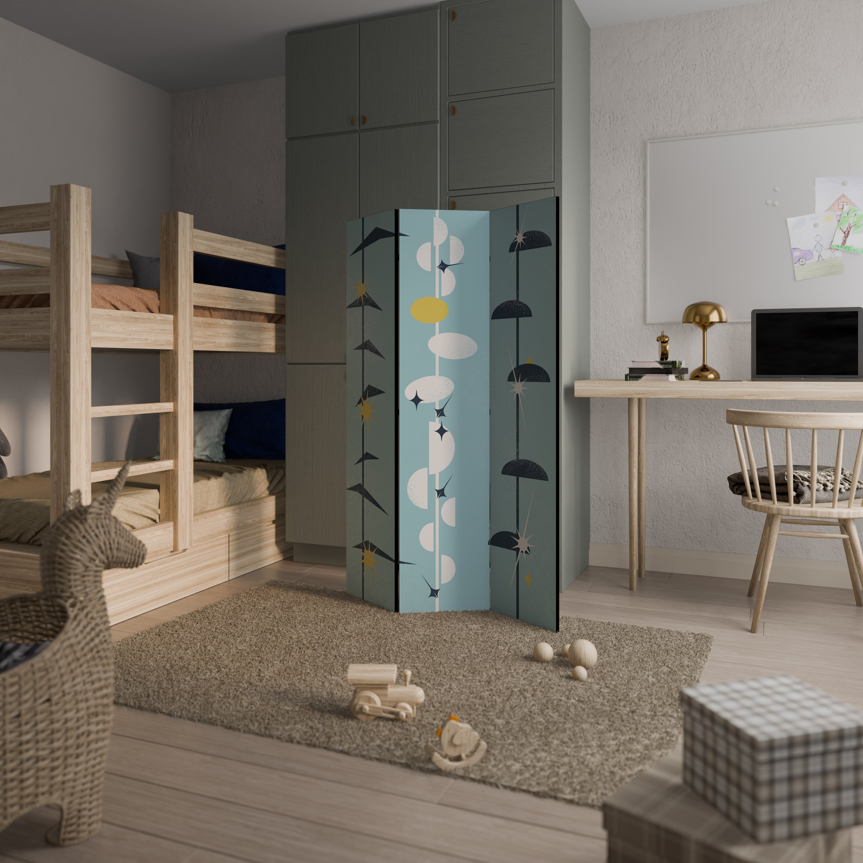 PATHS TO HAPPINESS 3-Panel Room Divider