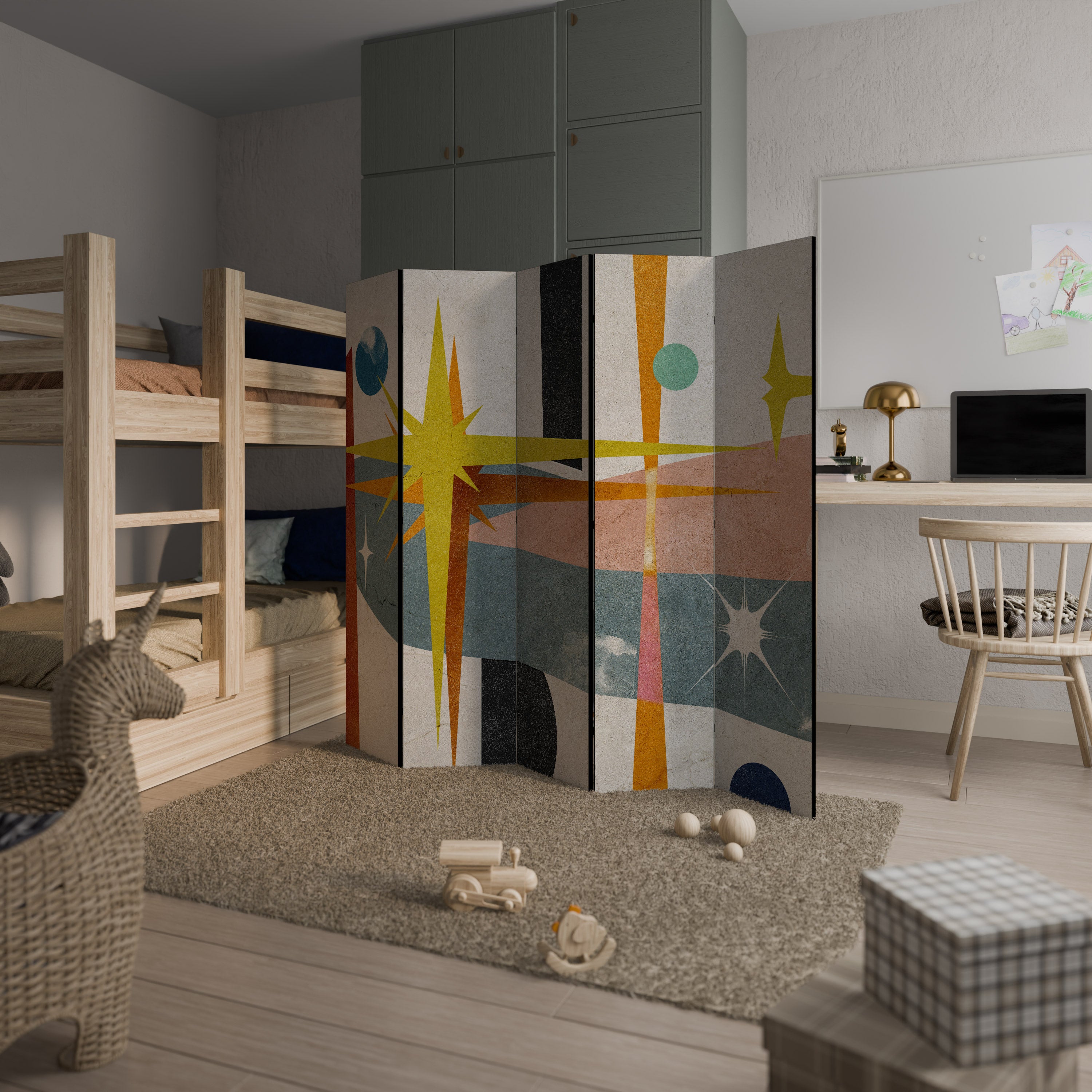 INTERSTELLAR VIBES 5-Panel Room Divider