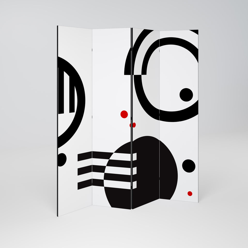 BLACK AND WHITE COMBINATION 4dílný paraván