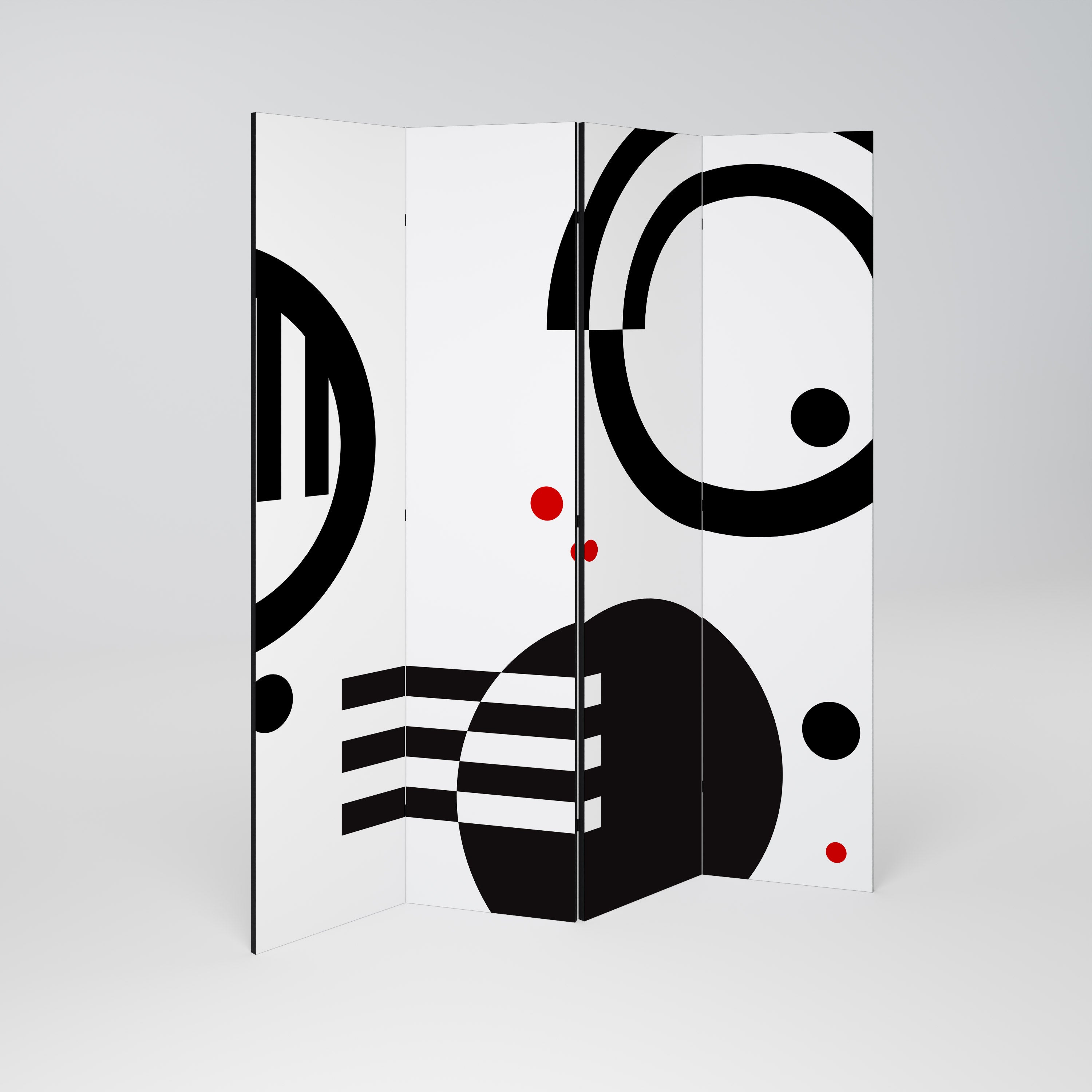 BLACK AND WHITE COMBINATION 4dílný paraván