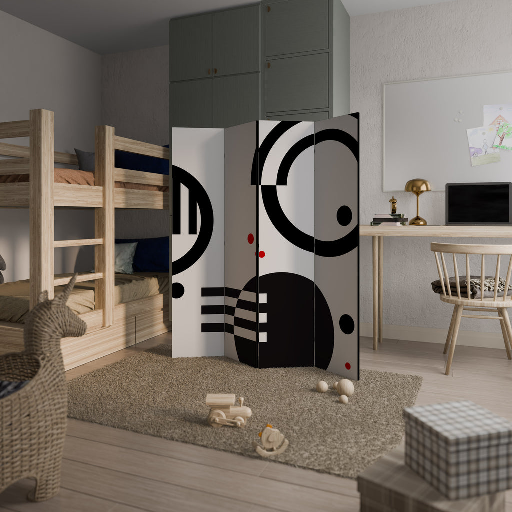 BLACK AND WHITE COMBINATION 4dílný paraván