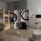 BLACK AND WHITE COMBINATION 4dílný paraván