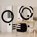 BLACK AND WHITE COMBINATION 6-Panel Room Divider