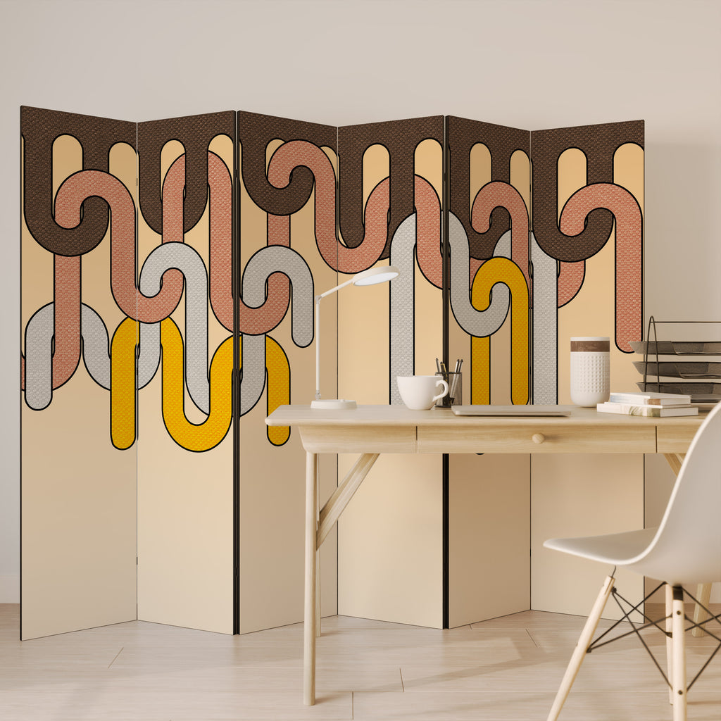 COLORFUL STRINGS 6-Panel Room Divider