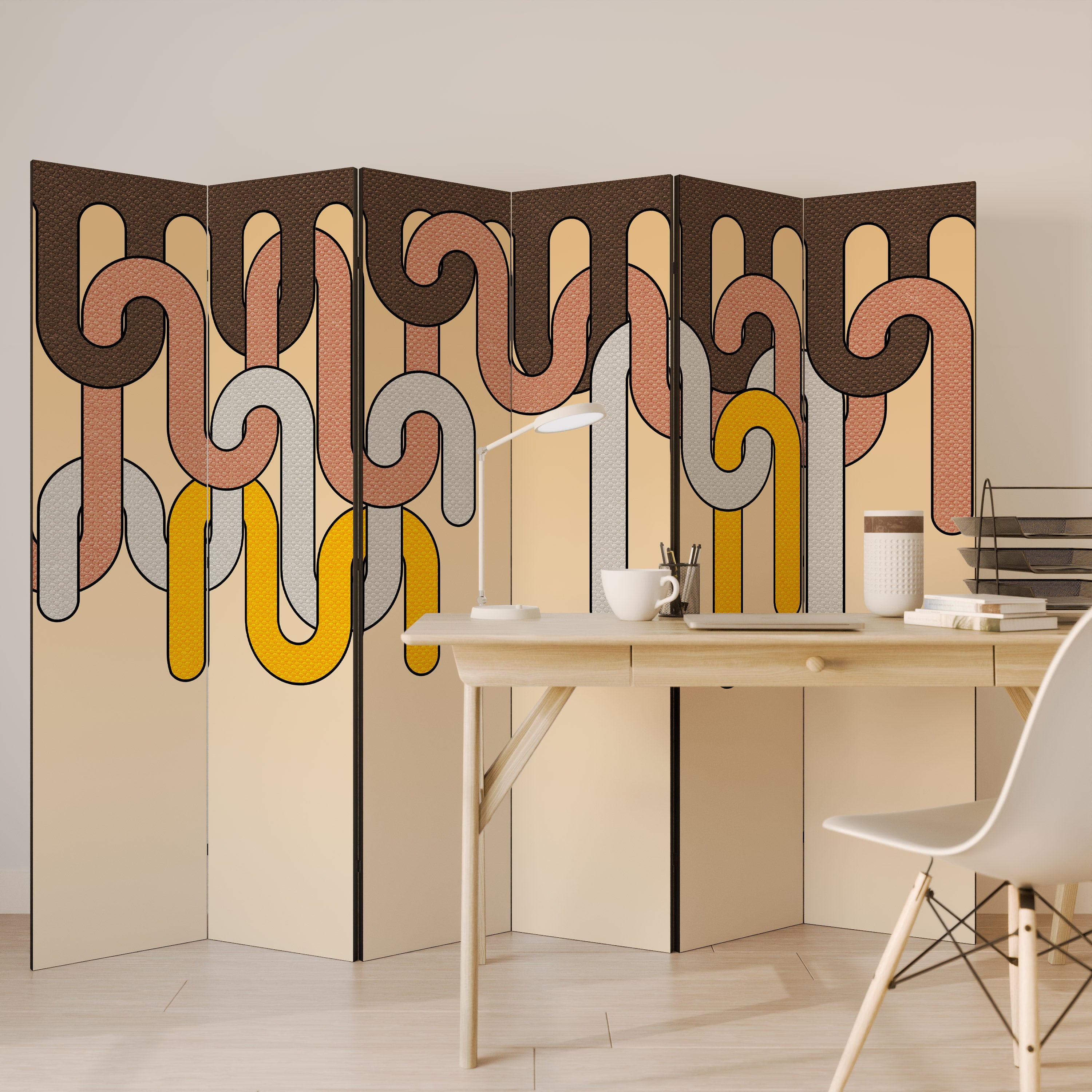 COLORFUL STRINGS 6-Panel Room Divider