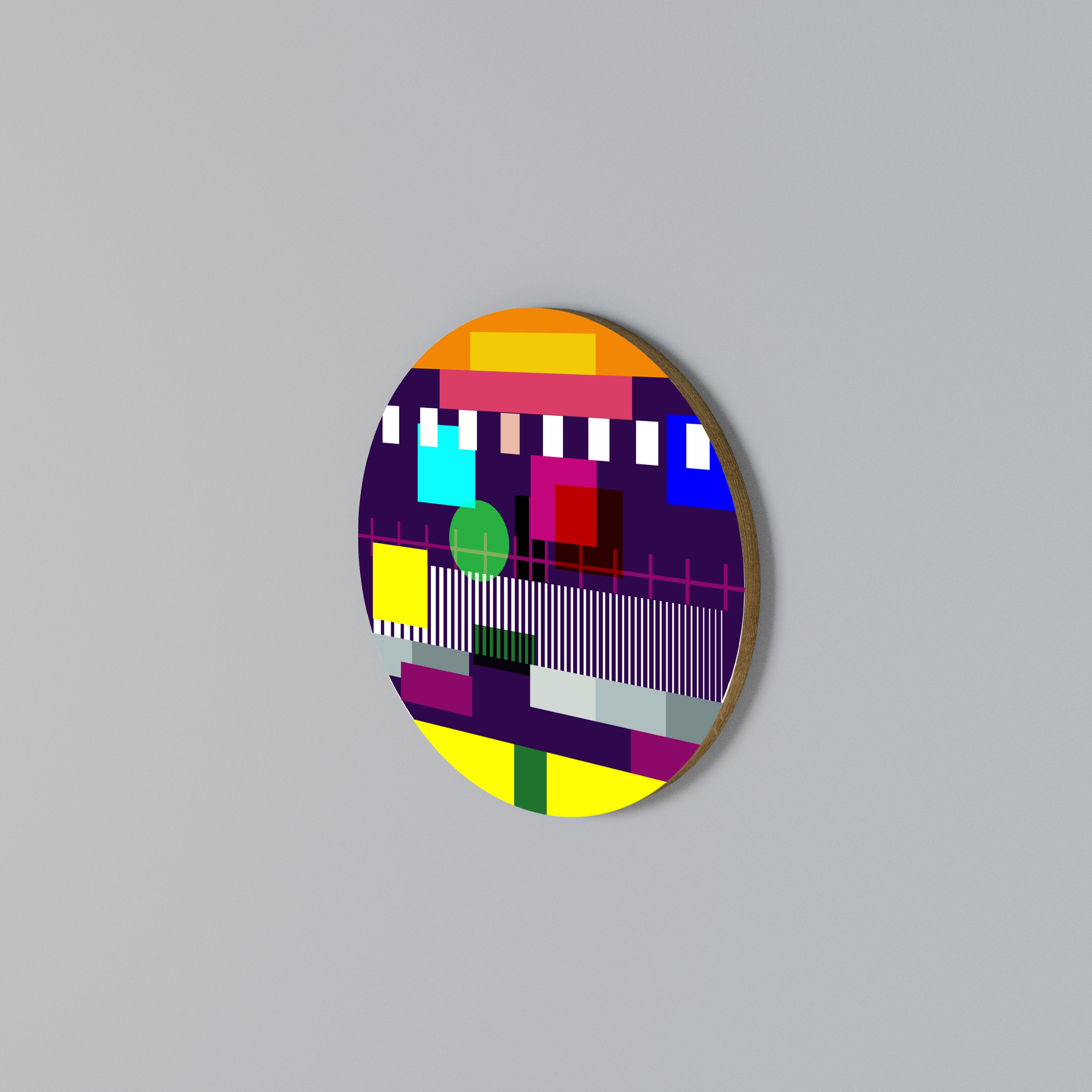 GEOMETRIC MESS Round Wall Art