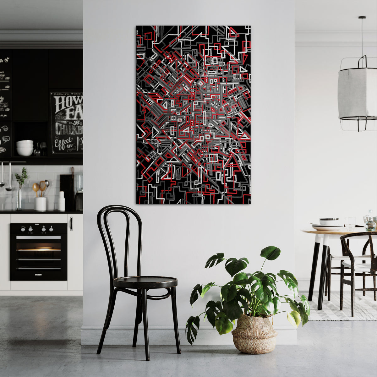 BROKEN LINES Vertical Canvas Print
