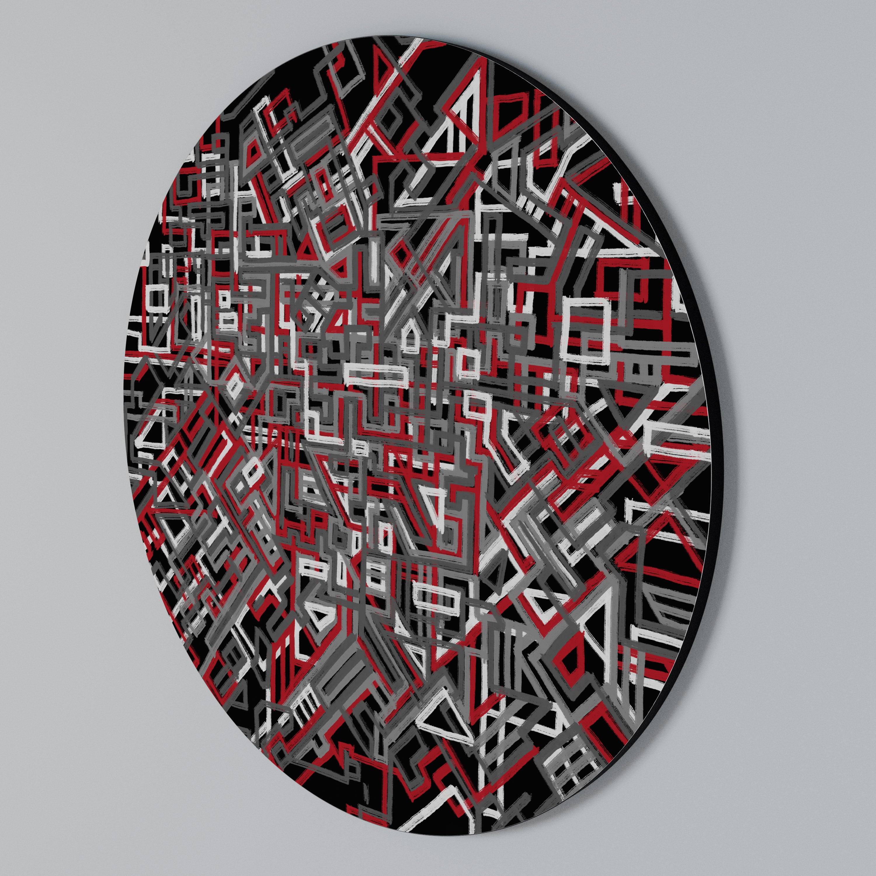 BROKEN LINES Round Wall Art