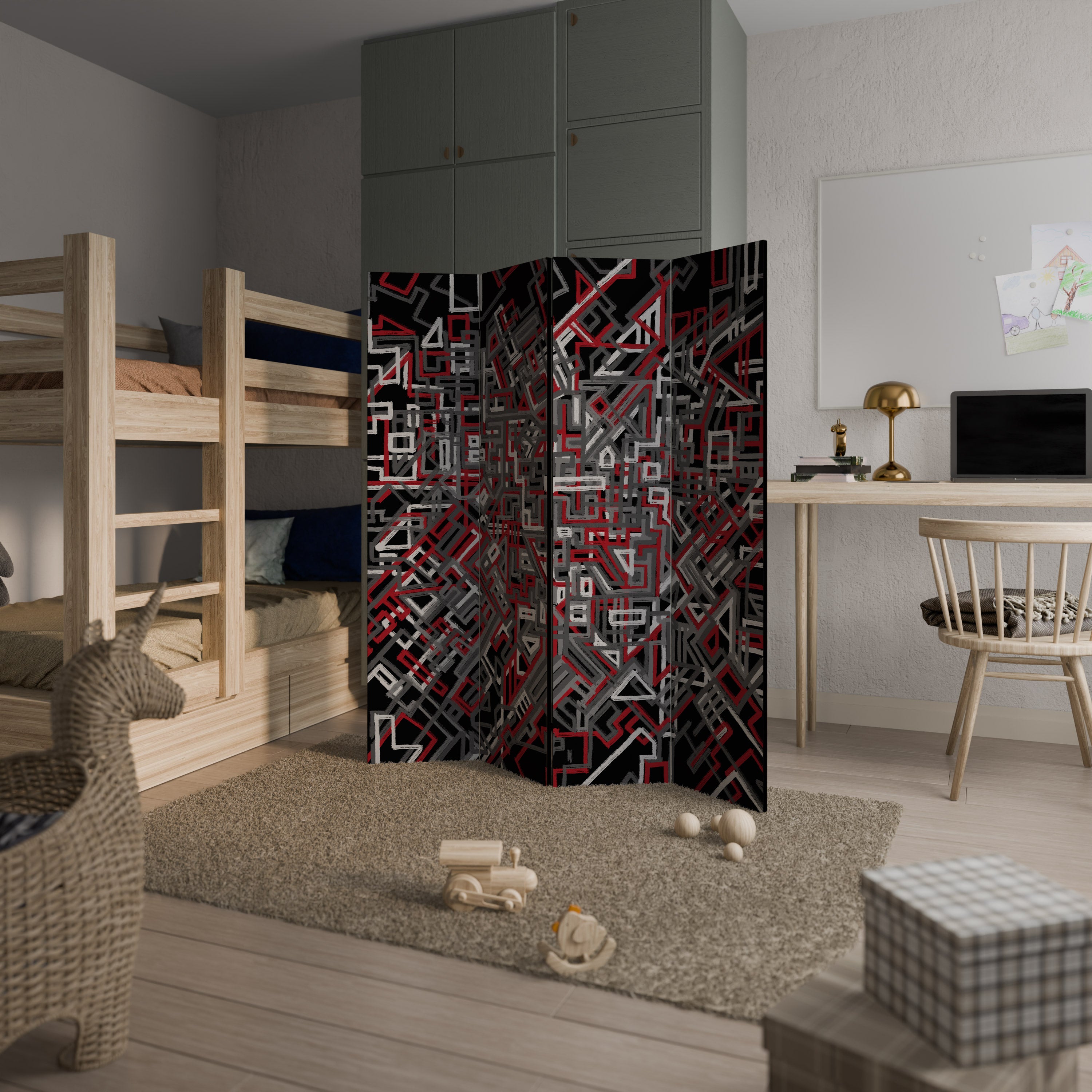 BROKEN LINES 4dílný paraván