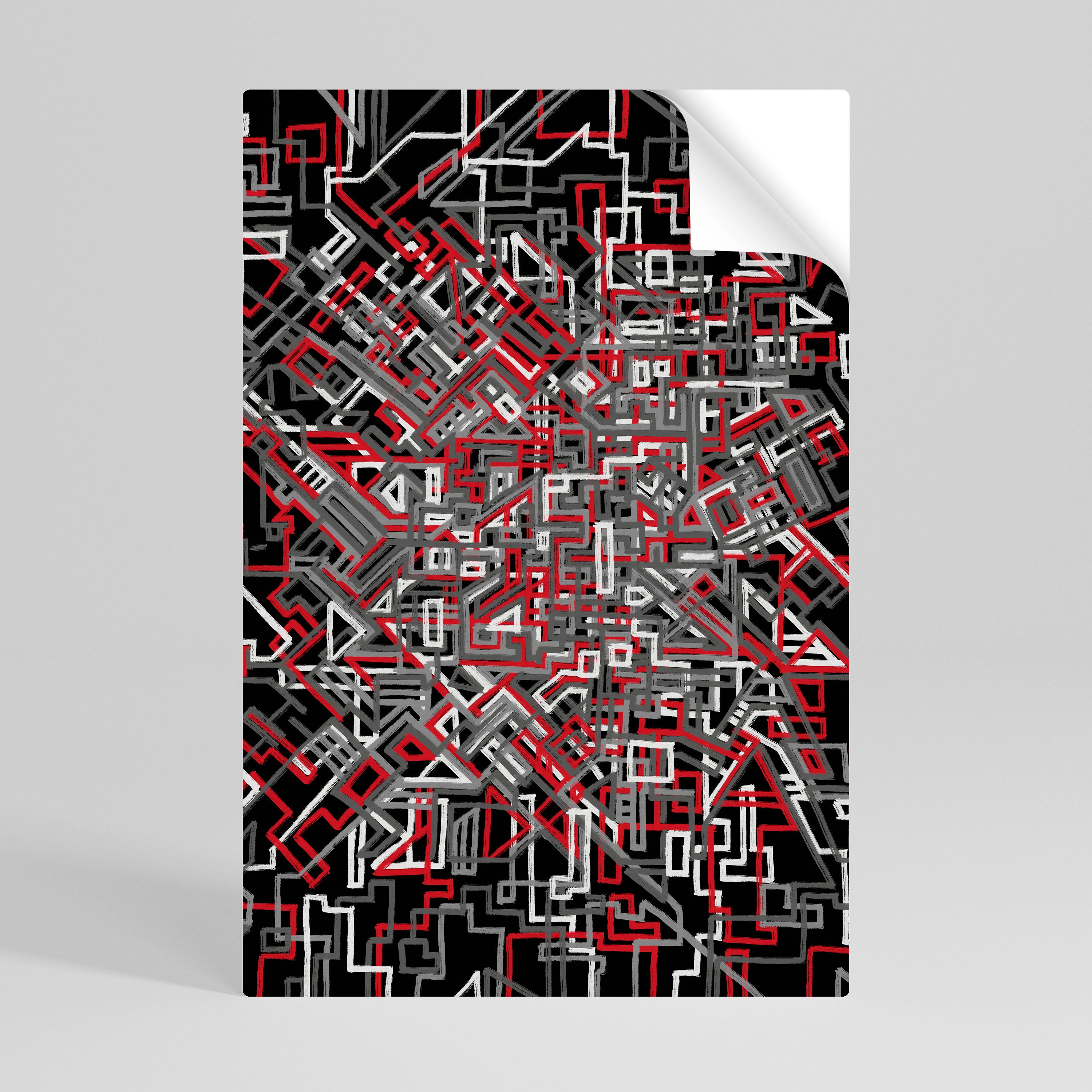 BROKEN LINES Peel and Stick Vertical Poster