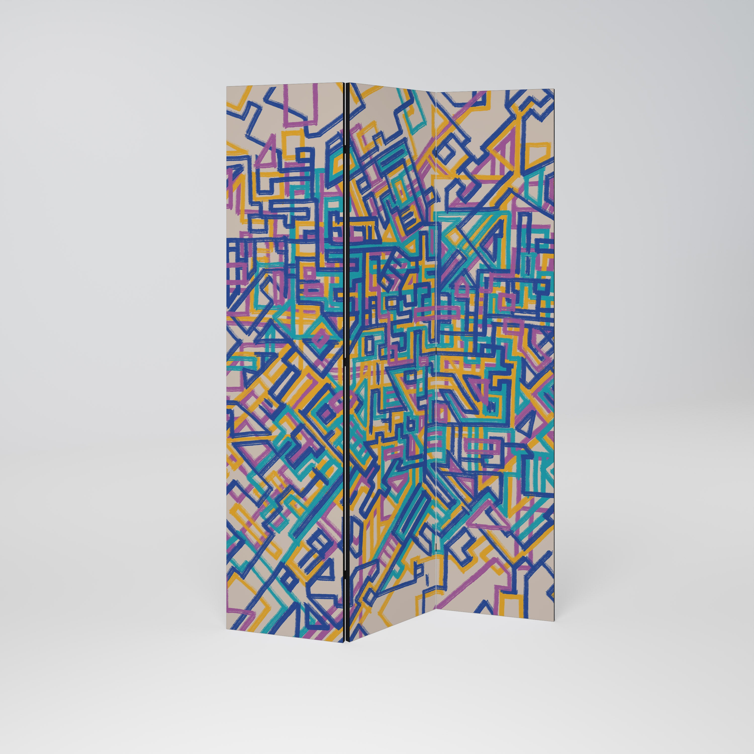 MEMORIES MAP 3-Panel Room Divider