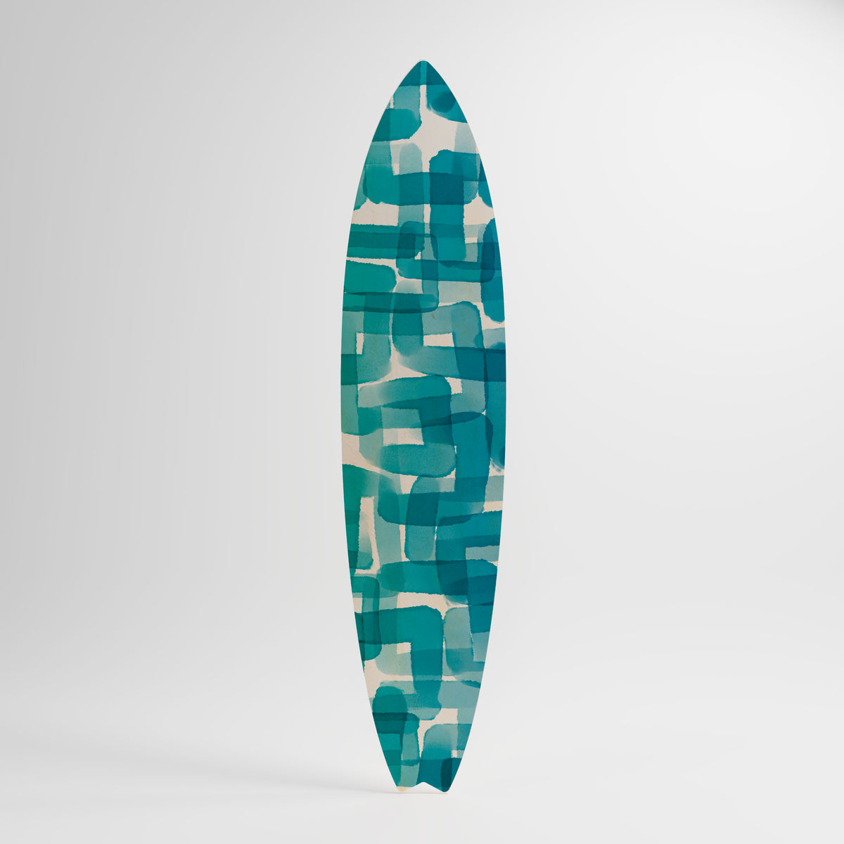 TURQUOISE RECTANGLES Dekorativní panel ve tvaru surfu
