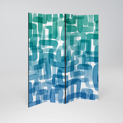 TURQUOISE RECTANGLES 4dílný paraván
