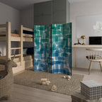 TURQUOISE RECTANGLES 4dílný paraván