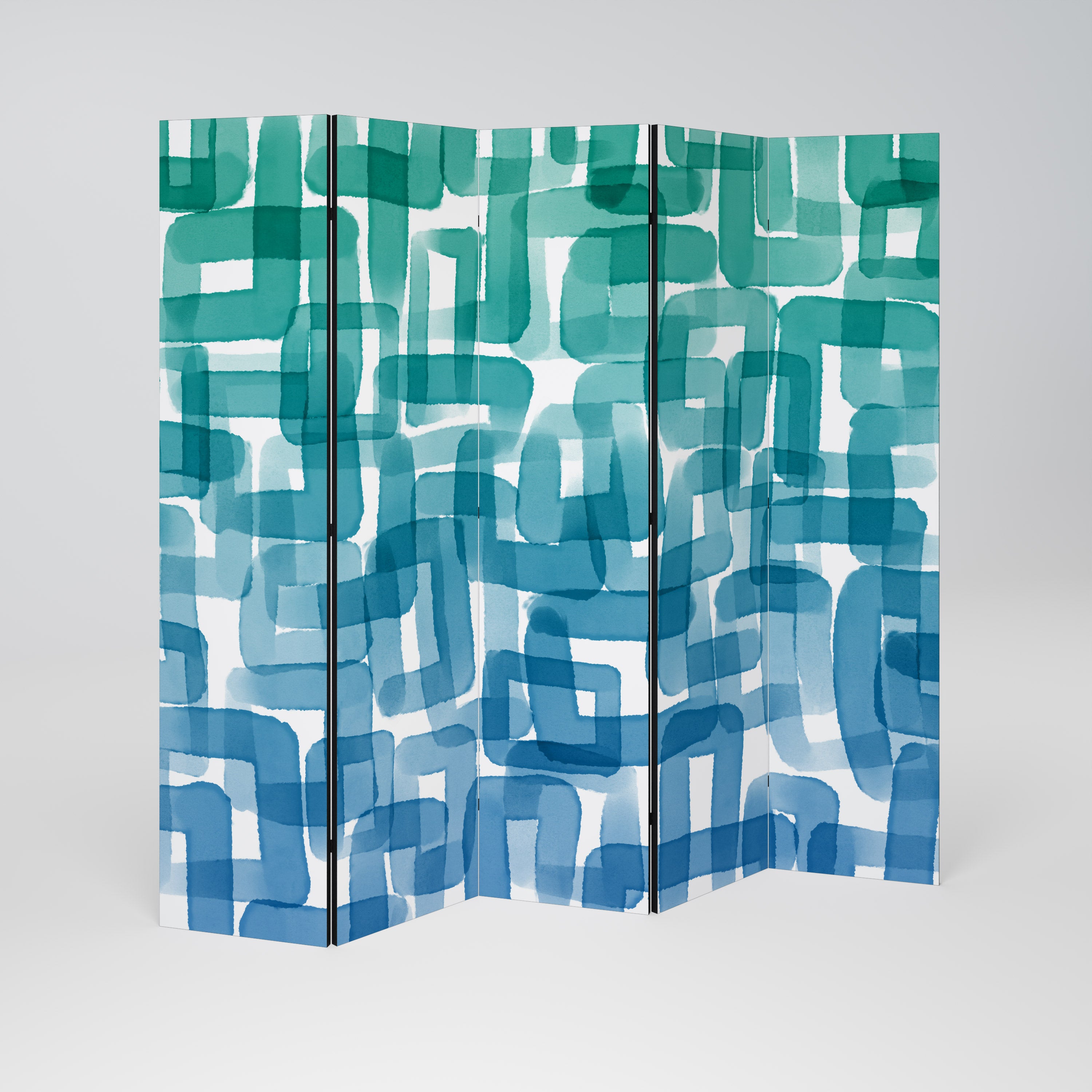 TURQUOISE RECTANGLES 5dílný paraván