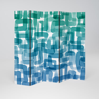 TURQUOISE RECTANGLES 5dílný paraván