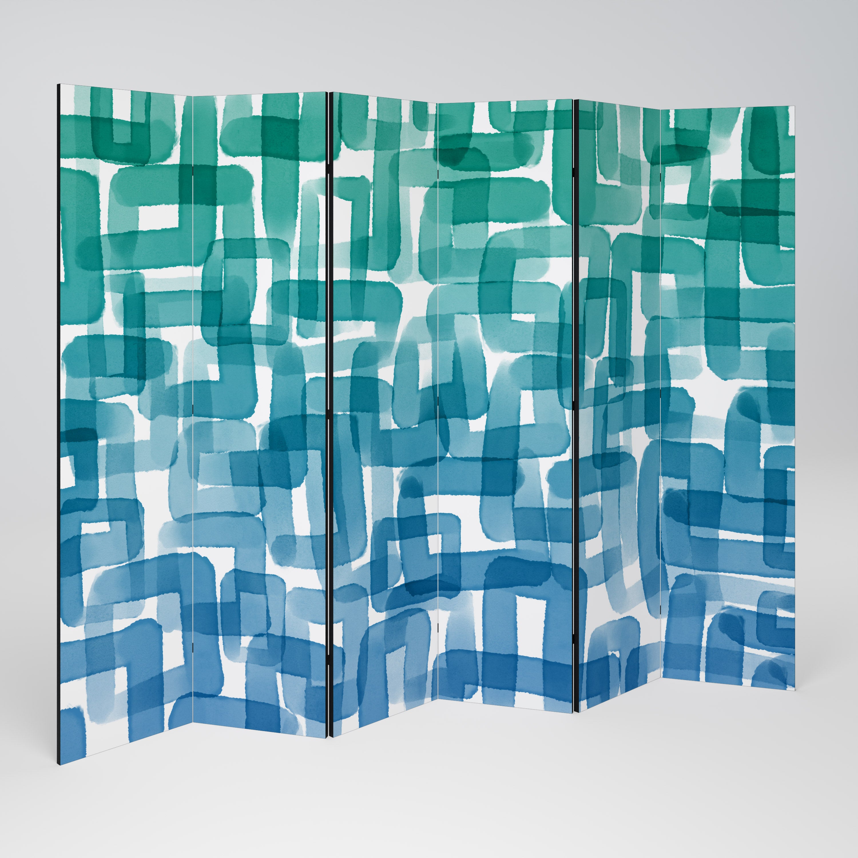 TURQUOISE RECTANGLES 6dílný paraván