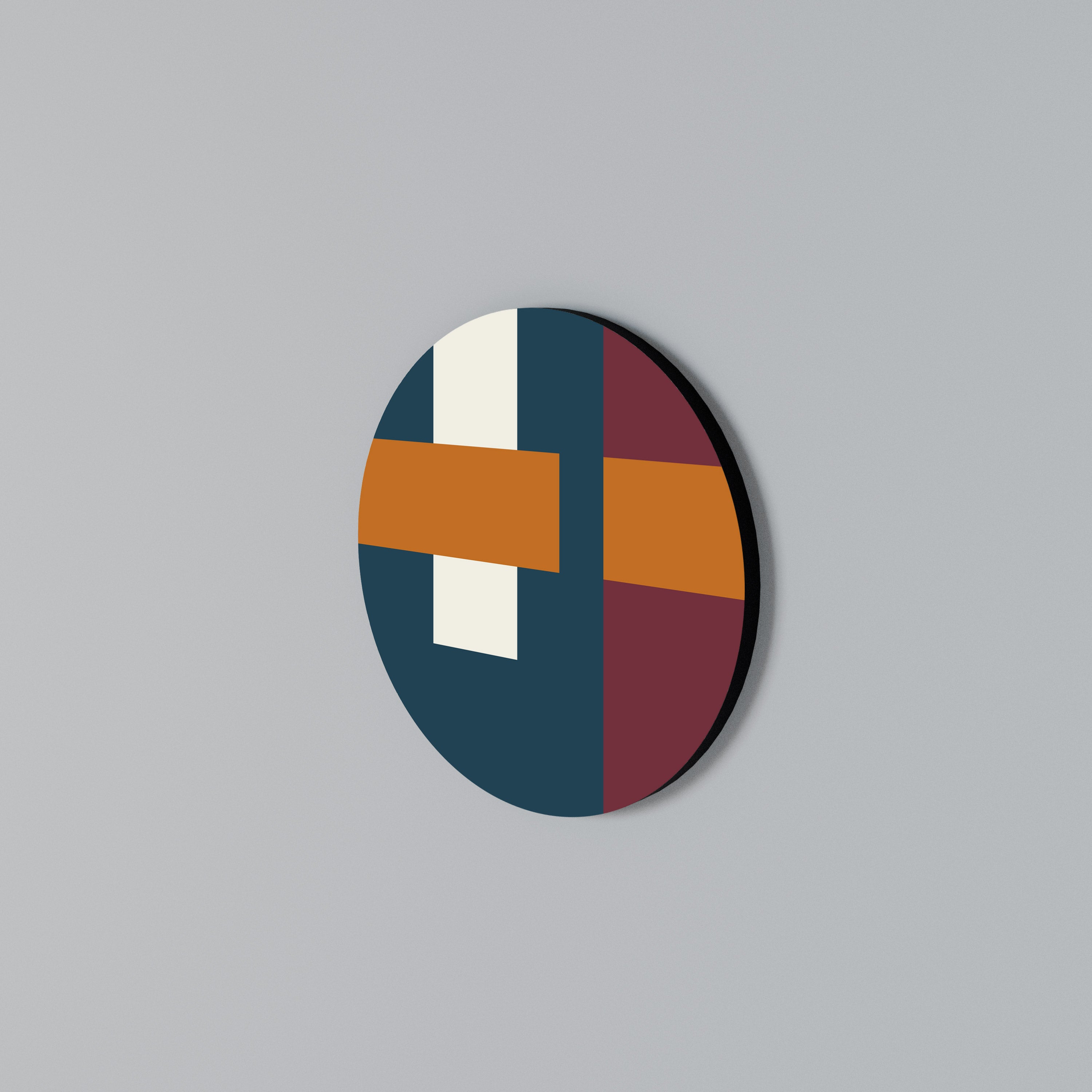 GEOMETRIC MELANCHOLY Round Wall Art