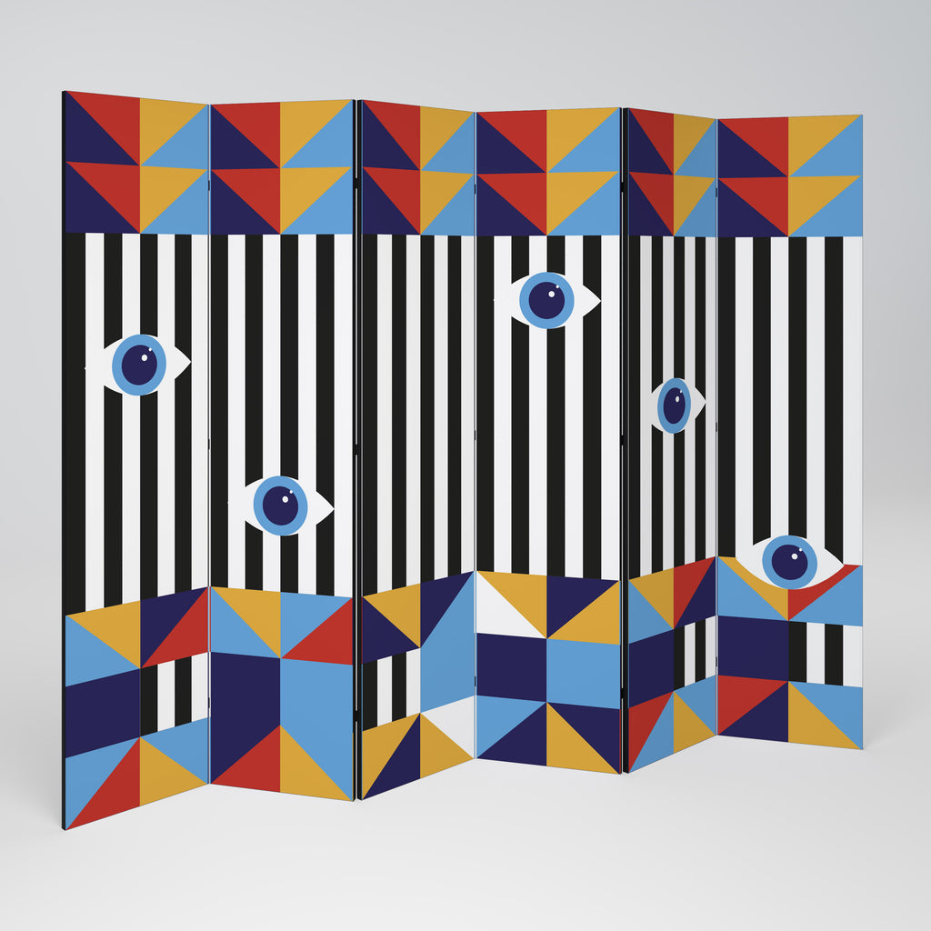 ABSTRACTION AND GEOMETRY 6-Panel Room Divider