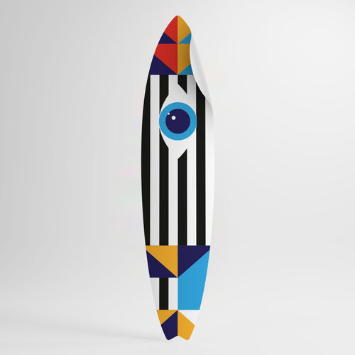 ABSTRACTION AND GEOMETRY Peel and Stick Surfboard Sticker